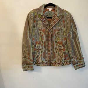 ColdWater Creek embroidered jacket with pockets boho